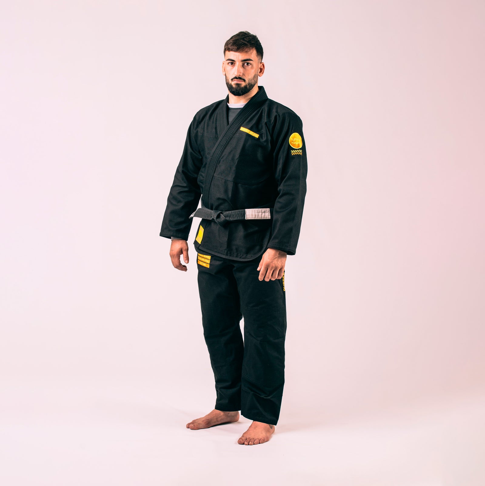 Kimono Newara negro vista trasera – Gi BJJ Rubber Brand edición limitada