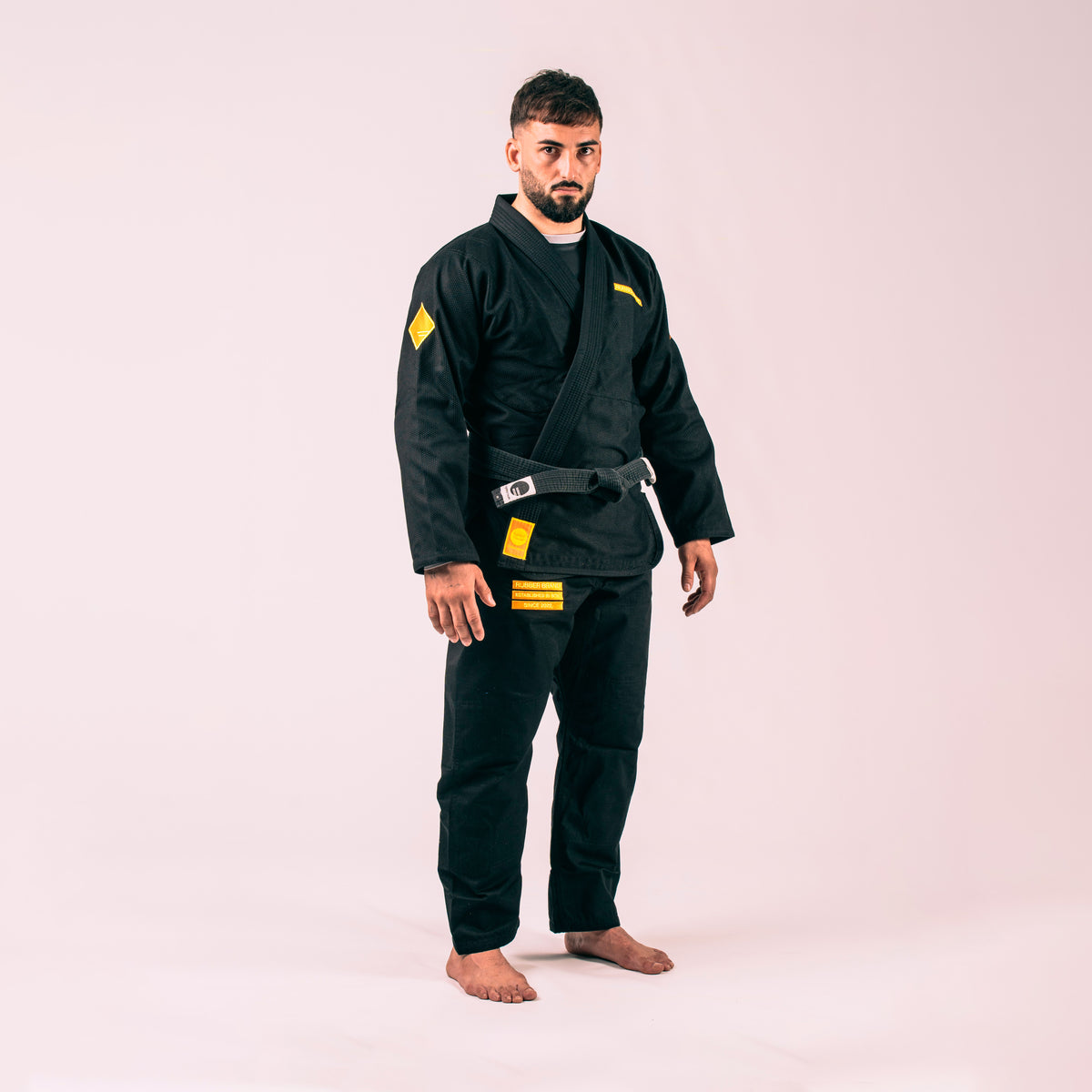 Kimono Newara negro detalle solapa – Jiu Jitsu Gi Rubber Brand
