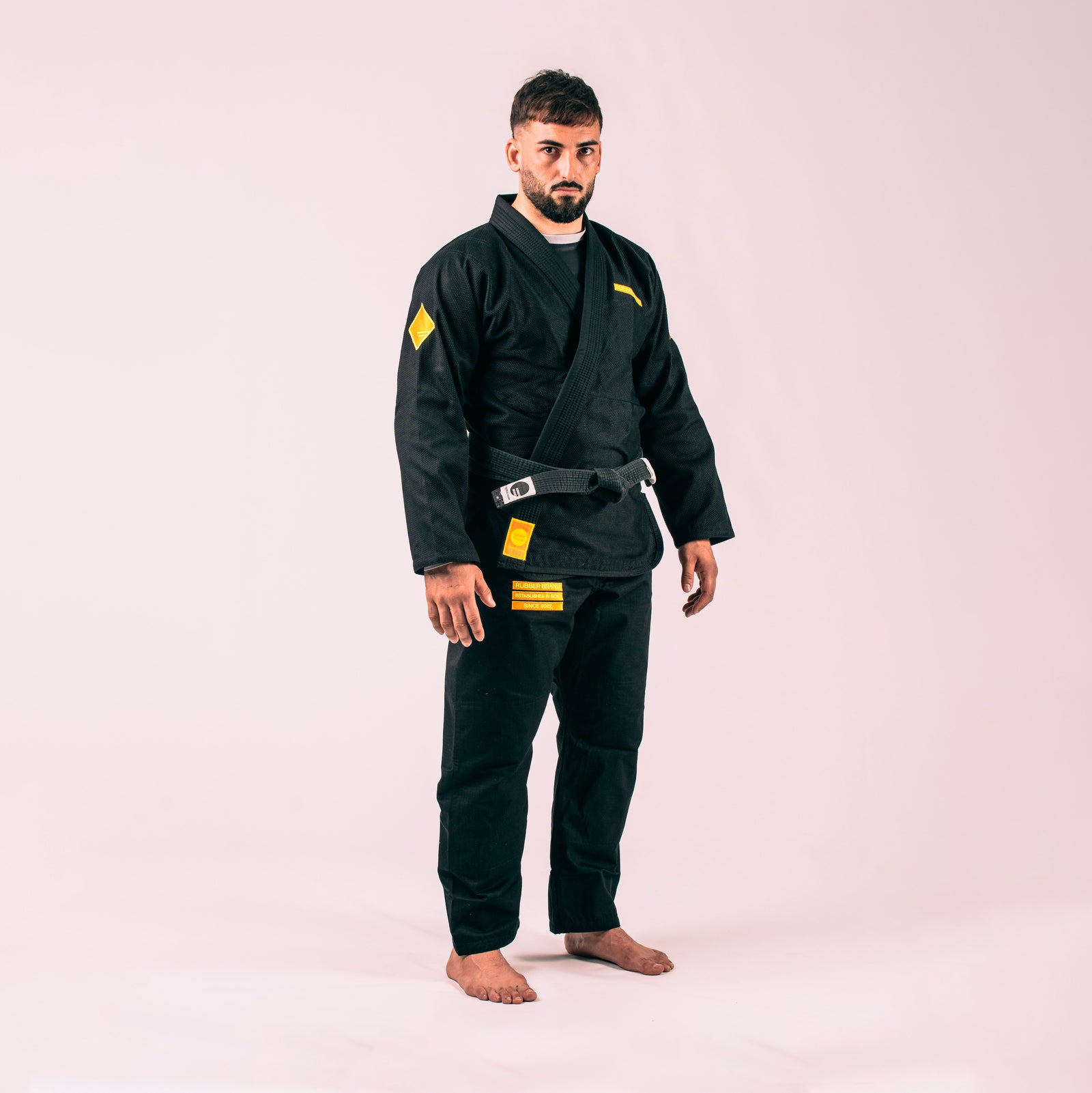 Kimono Newara negro detalle solapa – Jiu Jitsu Gi Rubber Brand