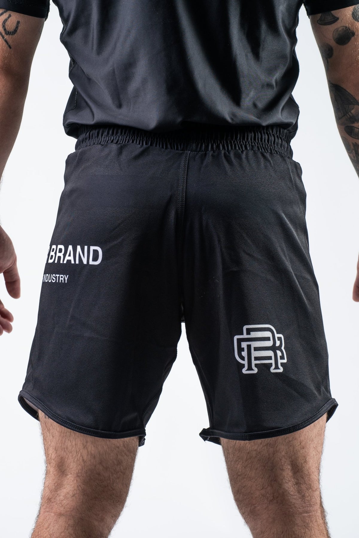 Black Panteon No Gi Shorts detalle lateral – Shorts de competición BJJ Rubber Brand