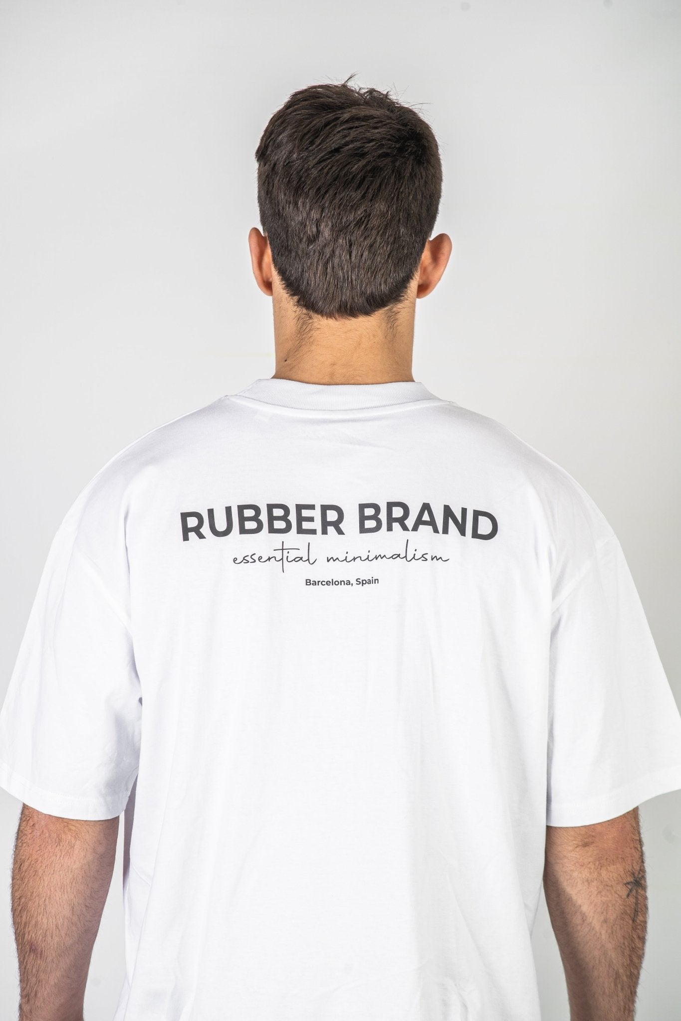 Camiseta Essential Minimalism blanca Rubber Brand – Colección minimalista jiu jitsu
