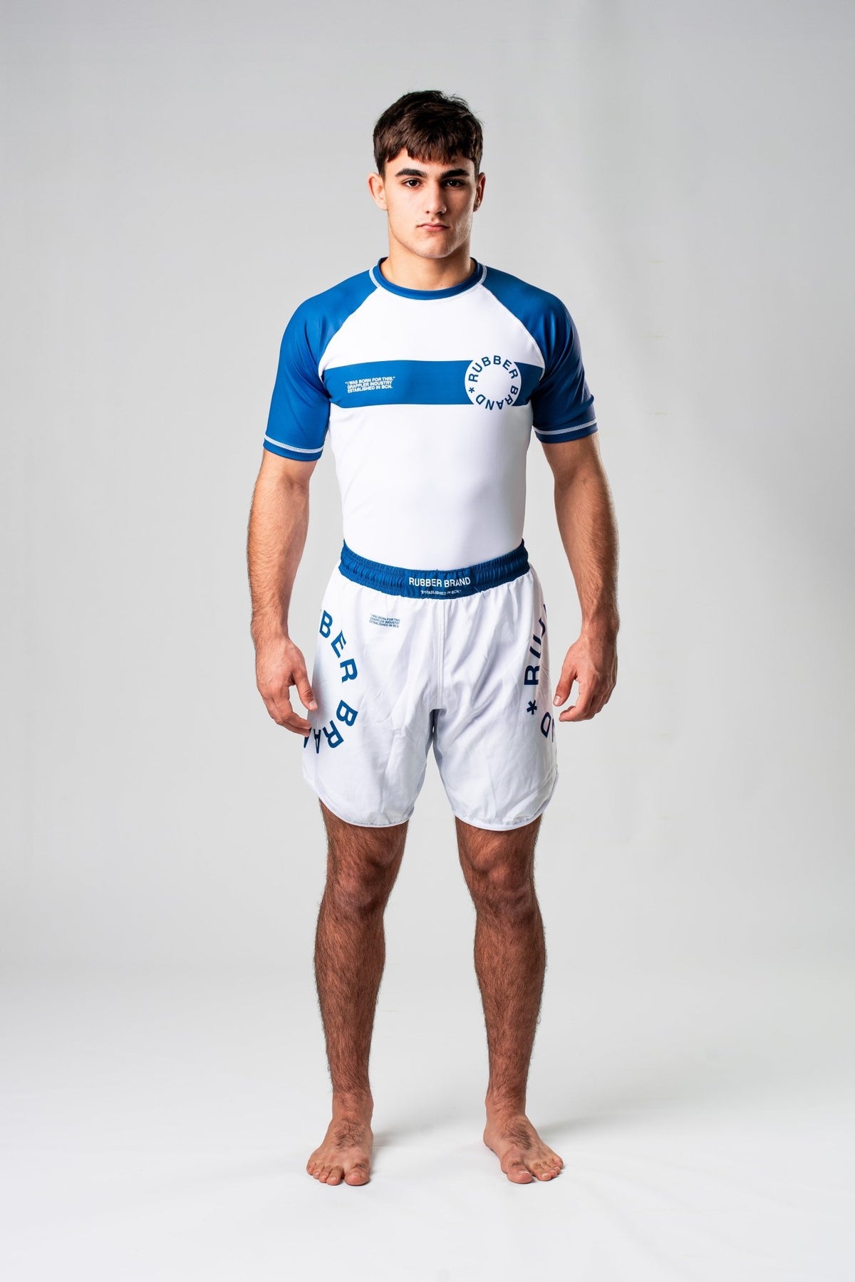 No Gi Short Circle Collection azul detalle – Rubber Brand grappling no gi
