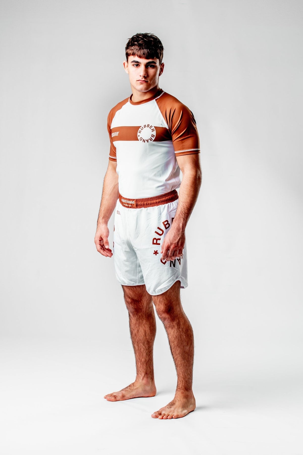 No Gi Short Circle Collection marrón vista lateral – Rubber Brand no gi competición