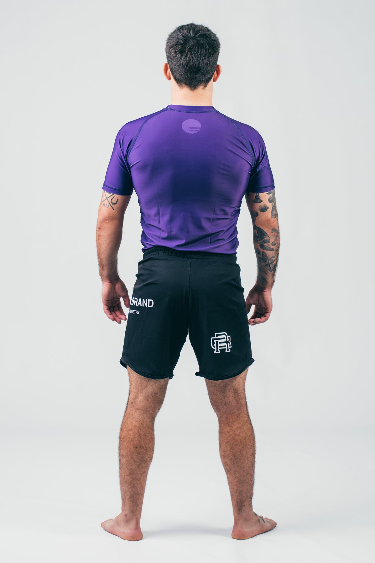 Conjunto No Gi Double Line morado detalle adicional – Rubber Brand grappling BJJ