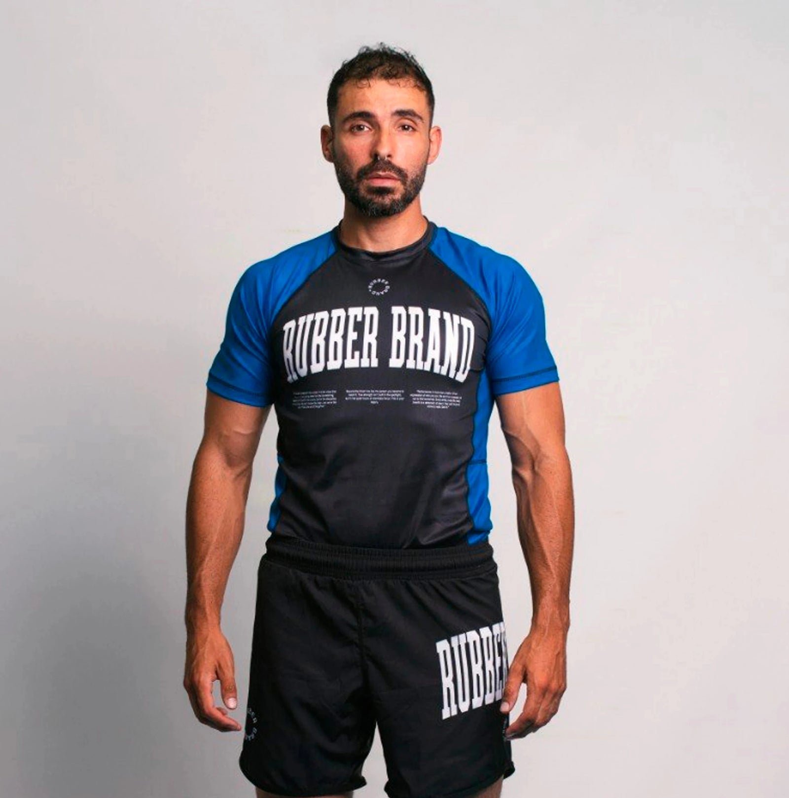 Rashguard Core Collection azul Rubber Brand – Rashguard no gi BJJ grappling