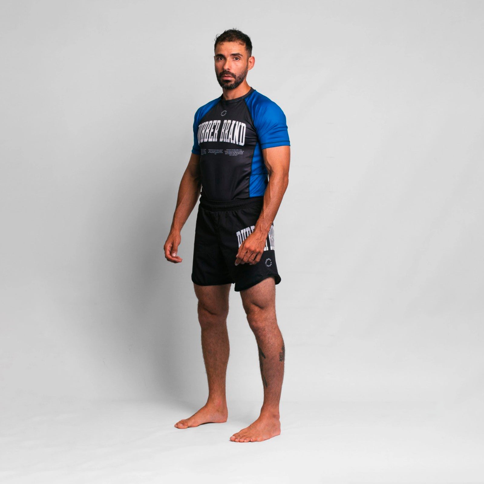 Rashguard Core Collection azul vista trasera – Rubber Brand no gi performance