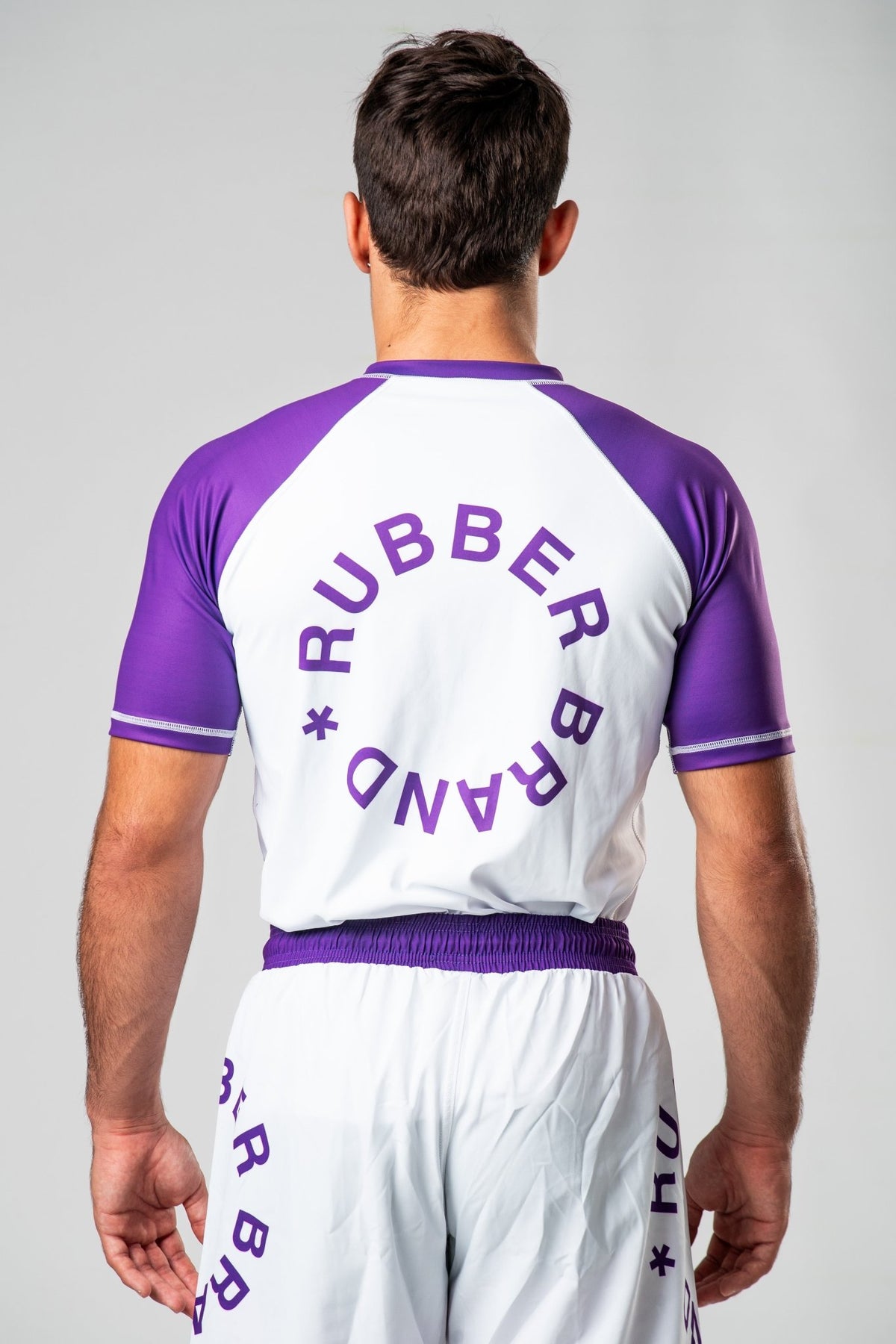 Rashguard Circle Collection morada detalle adicional – Rubber Brand no gi BJJ