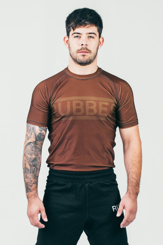 Rashguard double line marrón