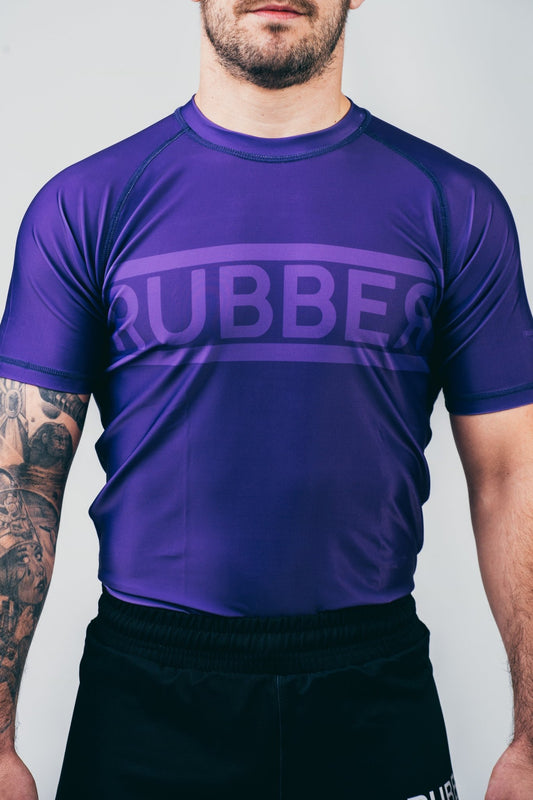 Comp. no-gi rashguard - Double line purple